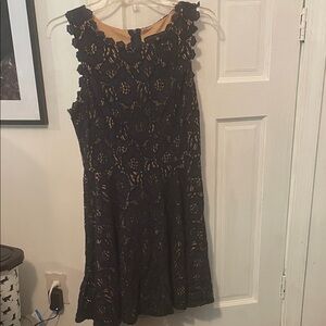 Elegant Navy Lace Dress